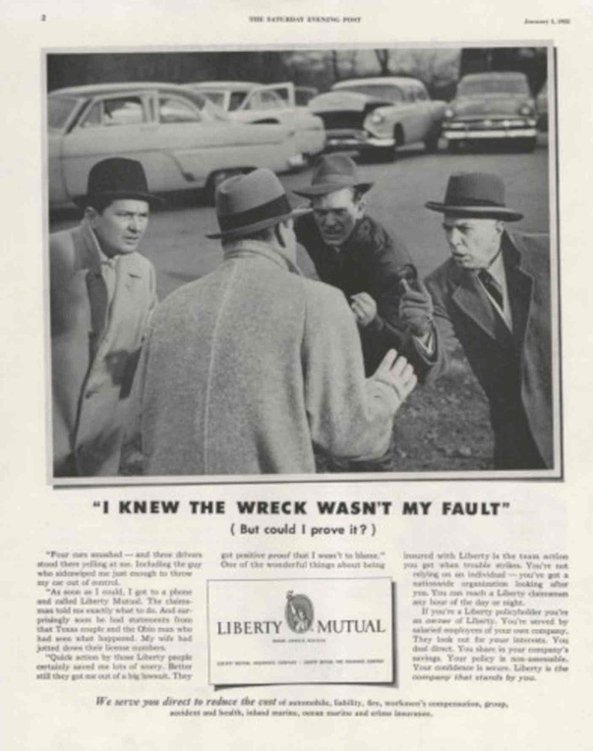 Wreck Accident Mutual 1950s Vintage Retro Advert Poster