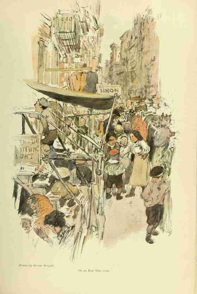 Wright George 1860 1942 Scribners 46 1909 On an East side street A4 Photo Print