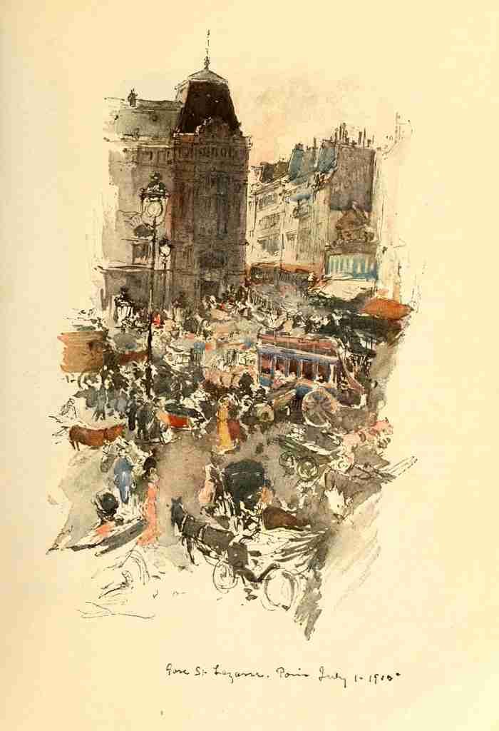 Wright George 1860 1942 Scribners Magazine 40 1906 Gare Saint Lazare Paris 1910 A4 Photo Print