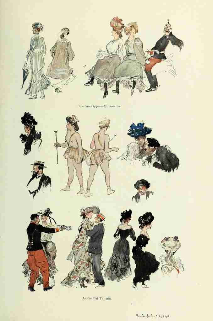 Wright George 1860 1942 Scribners Magazine 45 1909 At the Bal Tabarin A4 Photo Print
