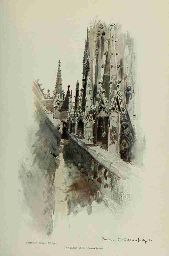 Wright George 1860 1942 Scribners Magazine 45 1909 The Gallery of St Ouen Rouen A4 Photo Print