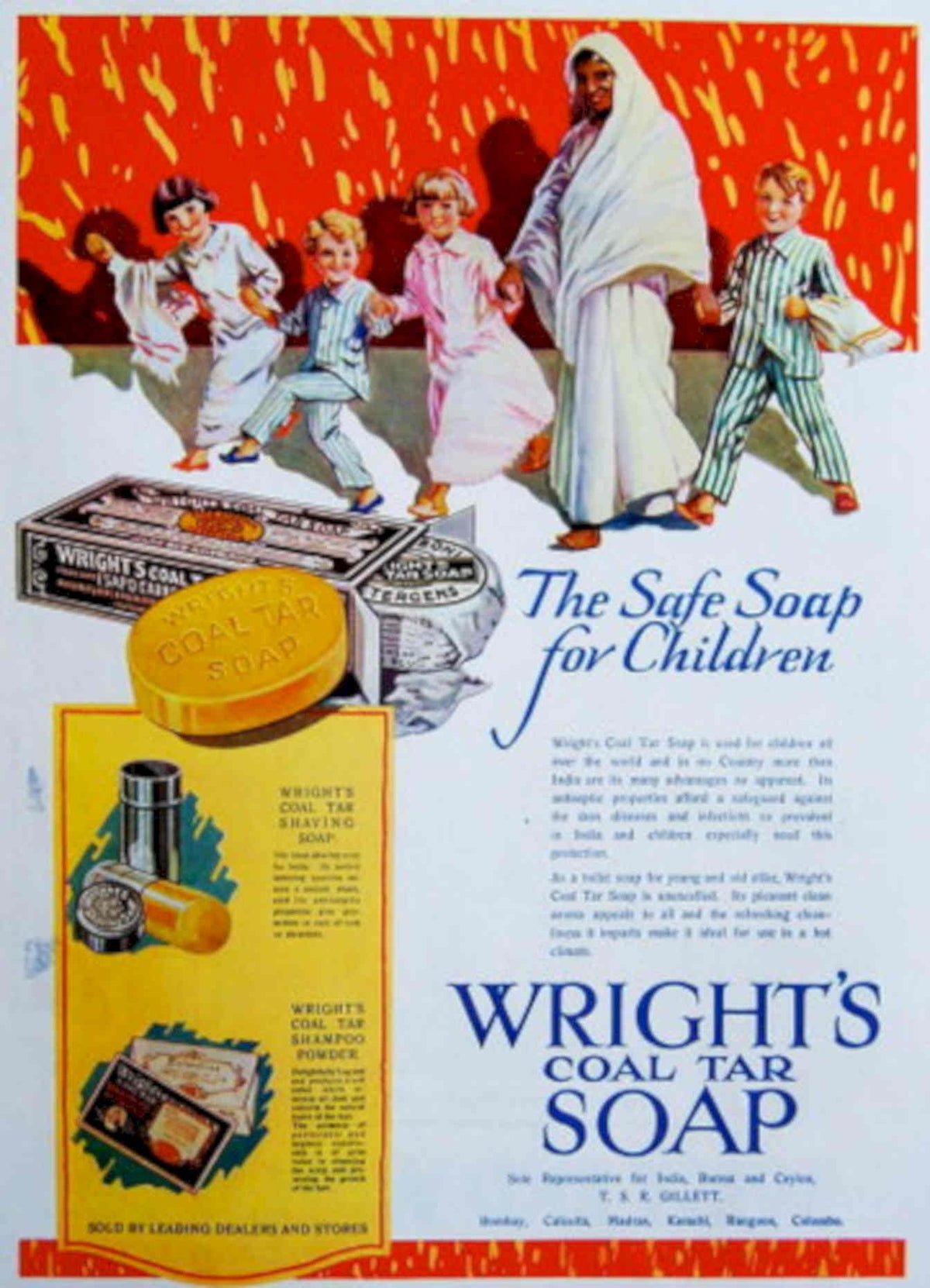 Wrights Soap Family 1930s Vintage Retro Advert Poster