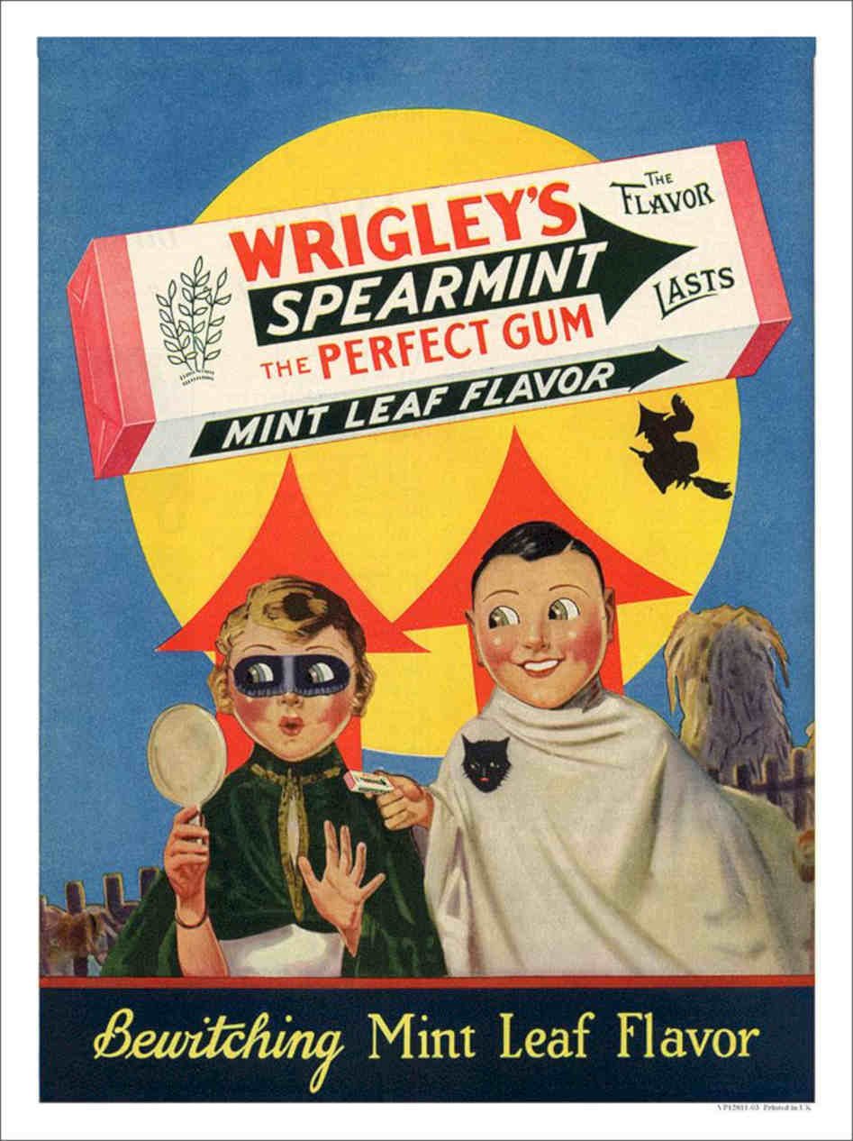 Wrigleys Chewing Gum 1920s Halloween Vintage Retro Advert Poster A4 Photo Print