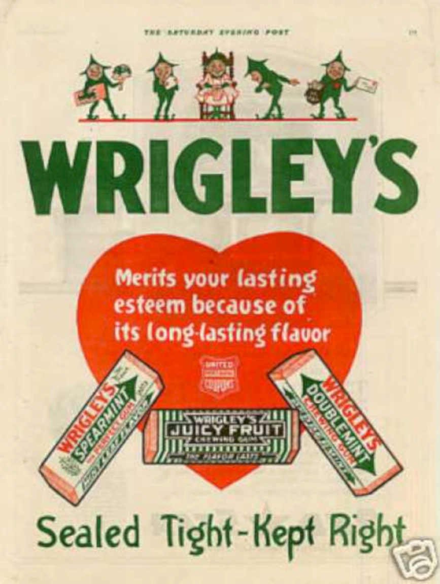 Wrigleys Elves Gum Vintage Retro Advert Ads A4 Photo Print