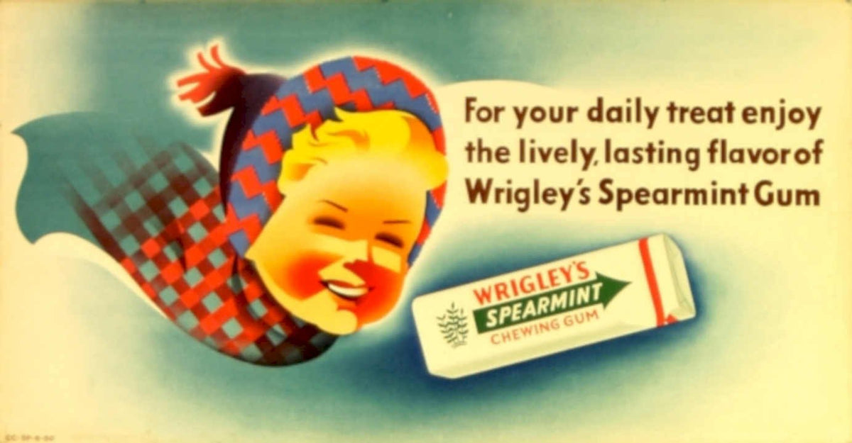 Wrigleys Spearmint Gum 3 Vintage Retro Advert Ads A4 Photo Print