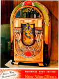 Wurlitzer Jukebox 1950s 1940s Vintage Retro Advert Poster