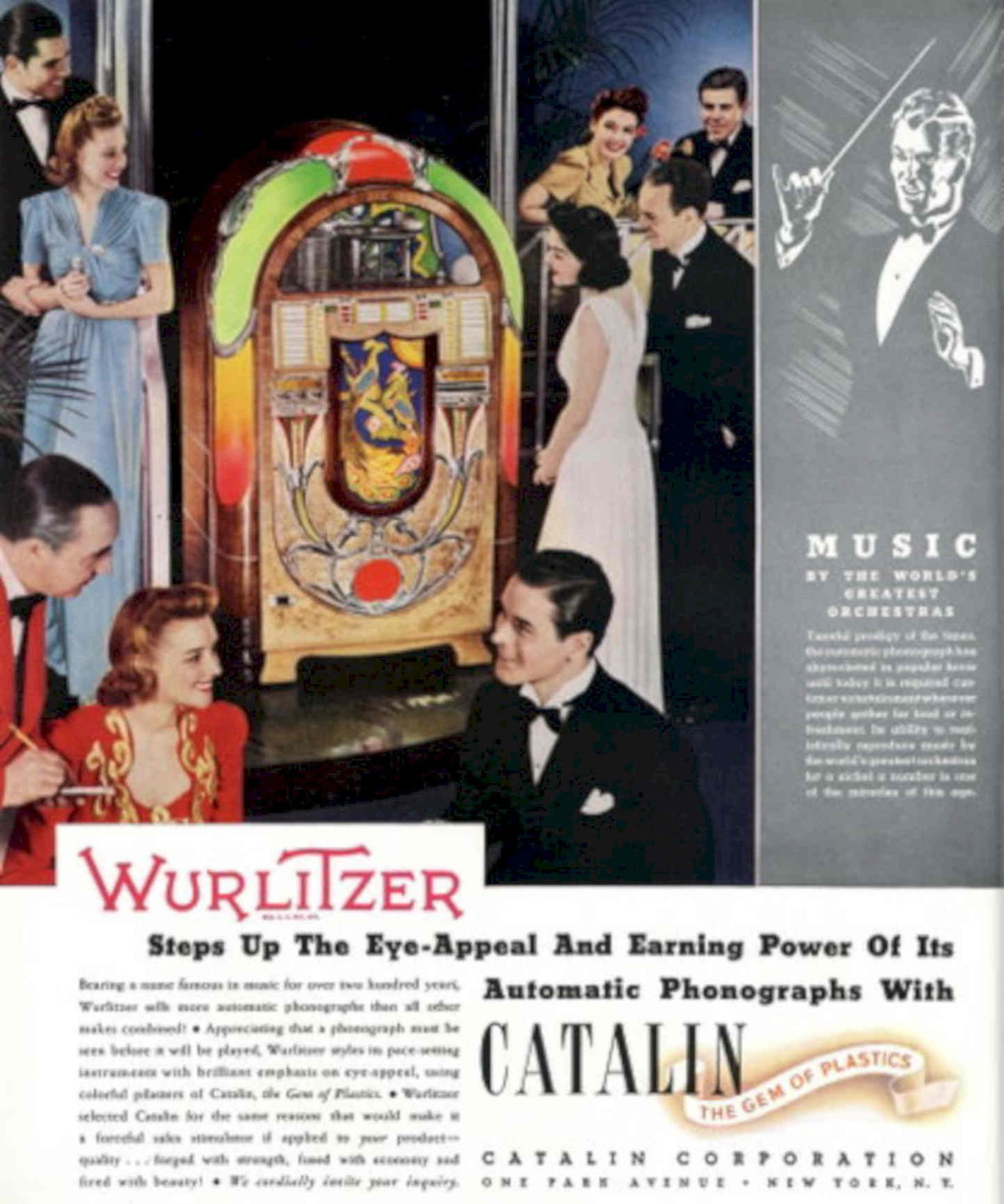 Wurlitzer Jukebox Ballroom 1940s Vintage Retro Advert Poster