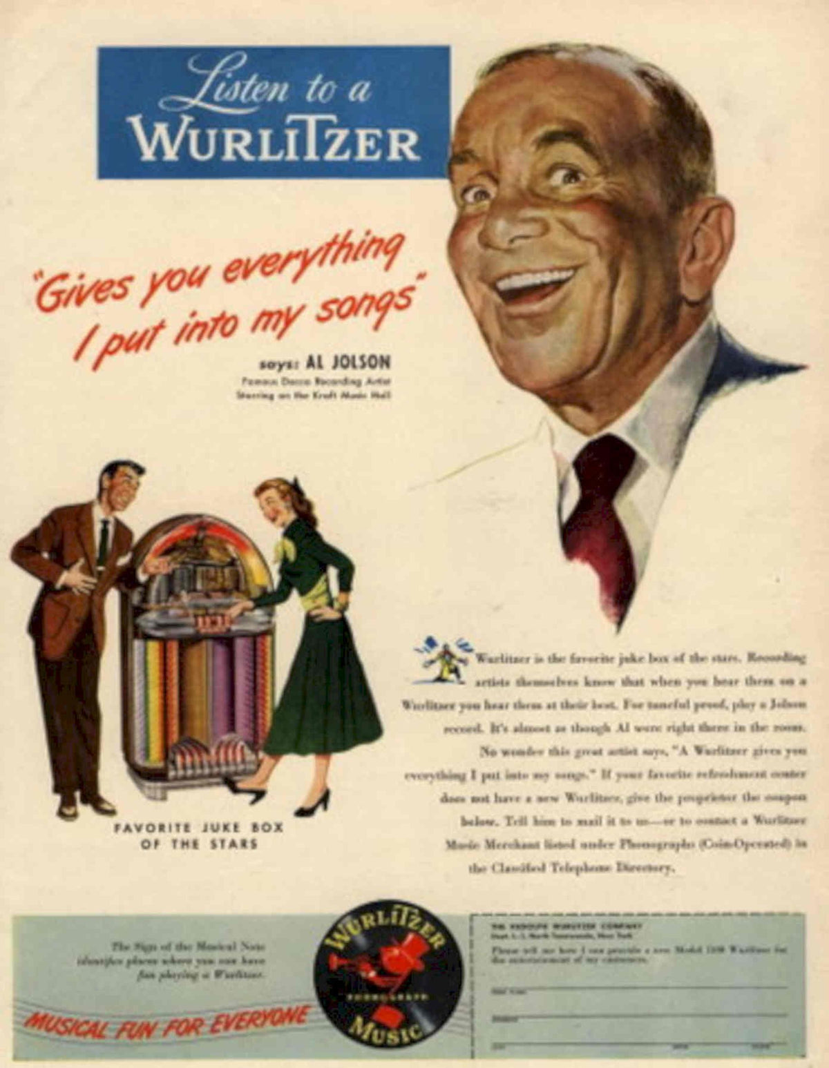 Wurlitzer Jukebox Couples 1940s Vintage Retro Advert Poster