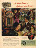 Wurlitzer Jukebox Diner 1 1940s Vintage Retro Advert Poster
