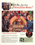 Wurlitzer Jukebox Music 1940s Vintage Retro Advert Poster