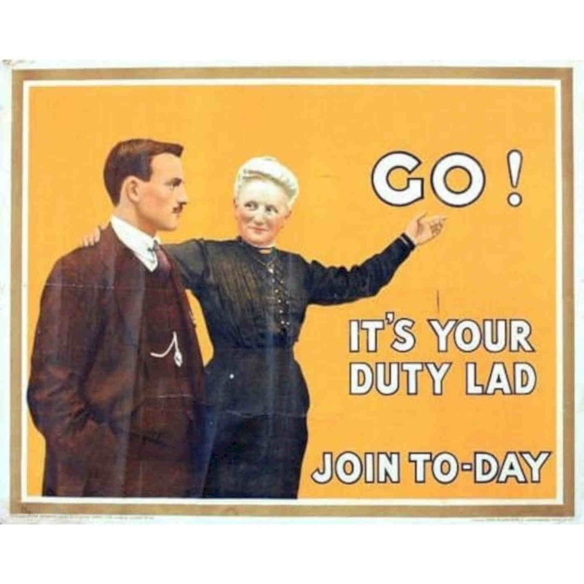 Ww1 British Recruitment Go Its Your Duty Lad P Vintage Retro Advert Poster A4 P