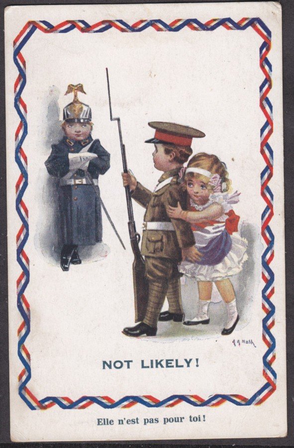 Ww1 Patriotic Comic Children Not Likely Vintage A4 Photo Print