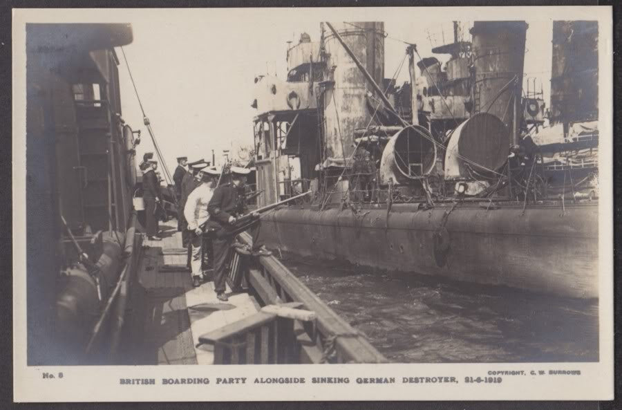 Ww1 Scapa Flow British Boarding Party By German Destroyer 1919 Vintage A4 Photo Print