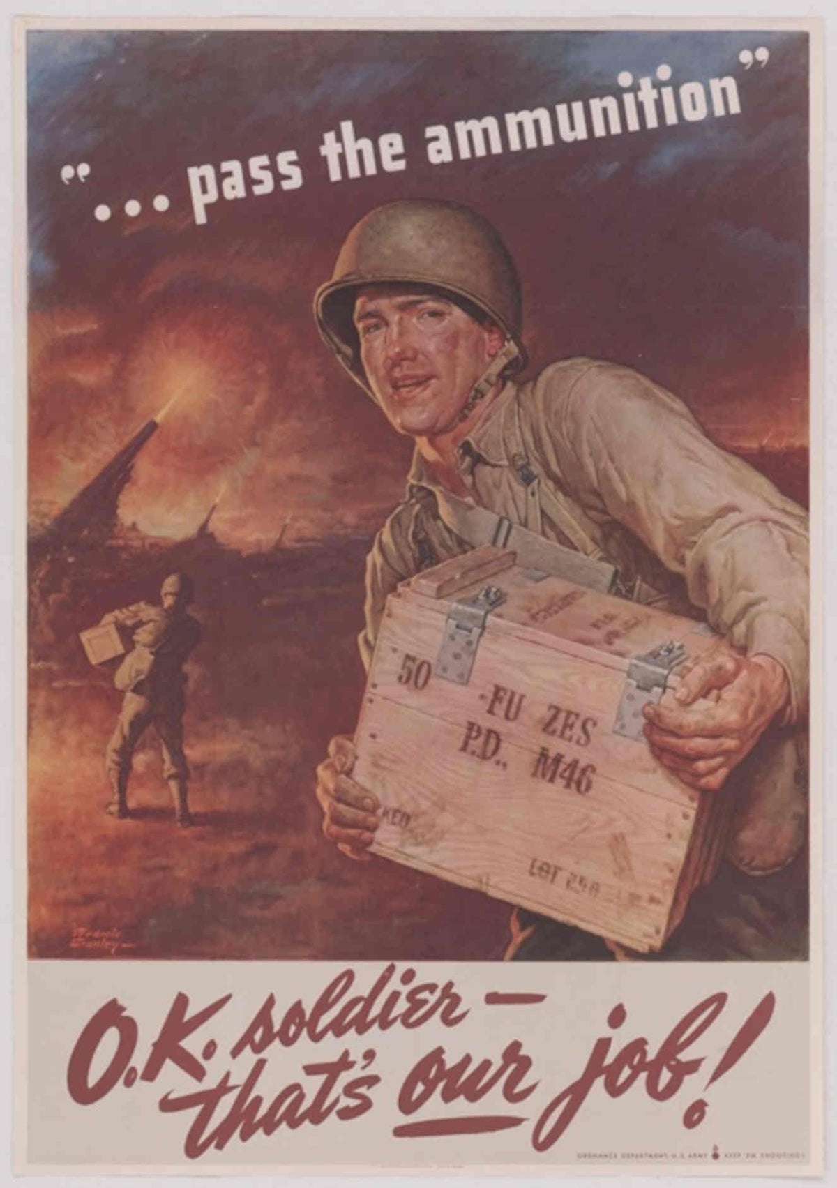 Ww2 Soldier Ammo American World War II Advert Poster