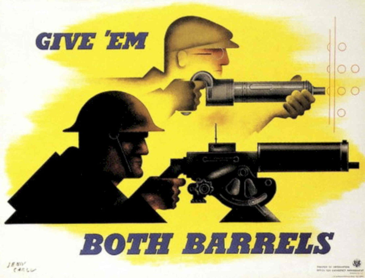 Ww2 Soldier Barrels 1940s Vintage Retro Advert Poster