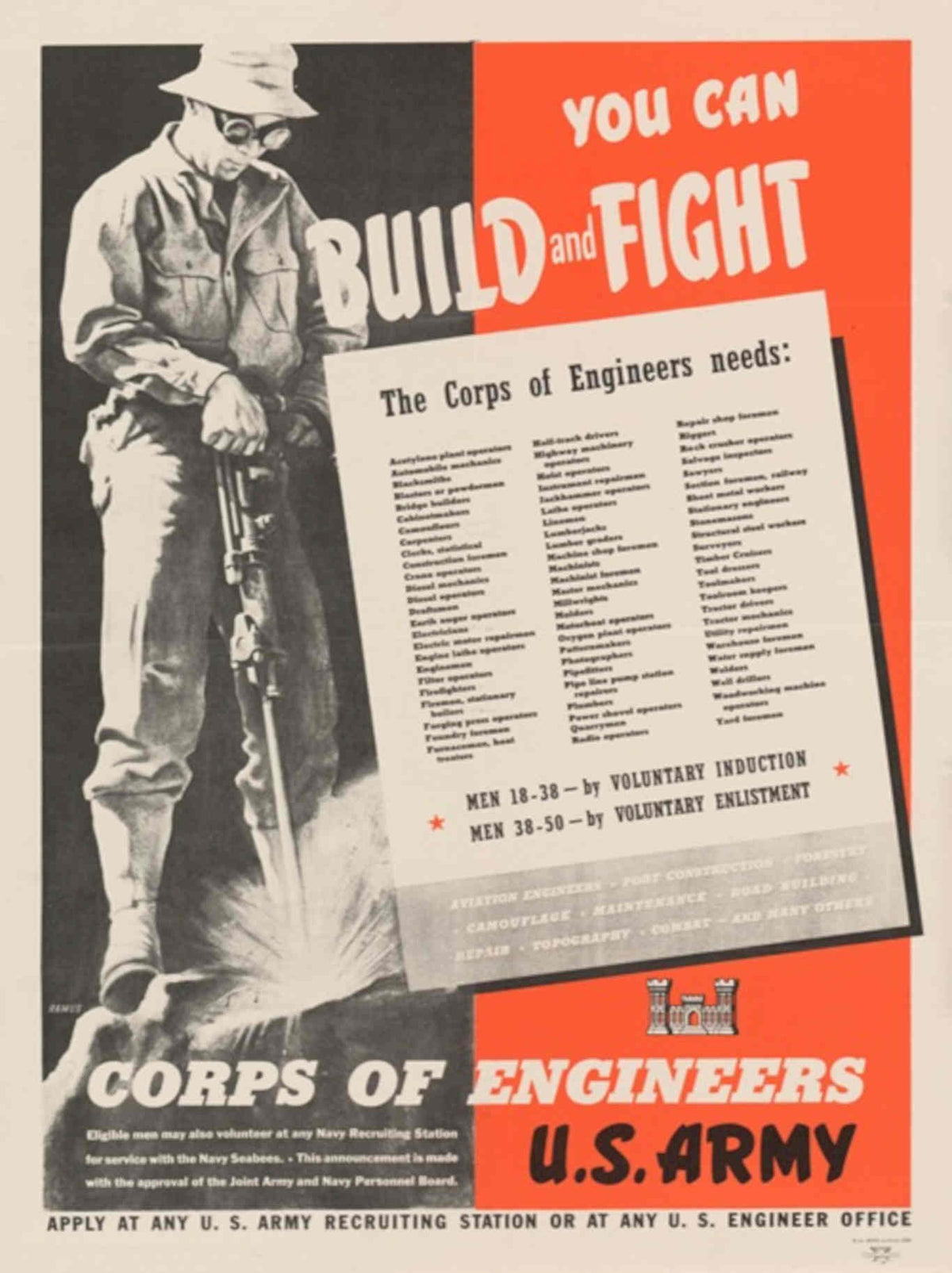 Wwi Engineers Soldier American World War II Advert Poster