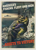 Wwi Fishing Fleet American World War II Advert Poster