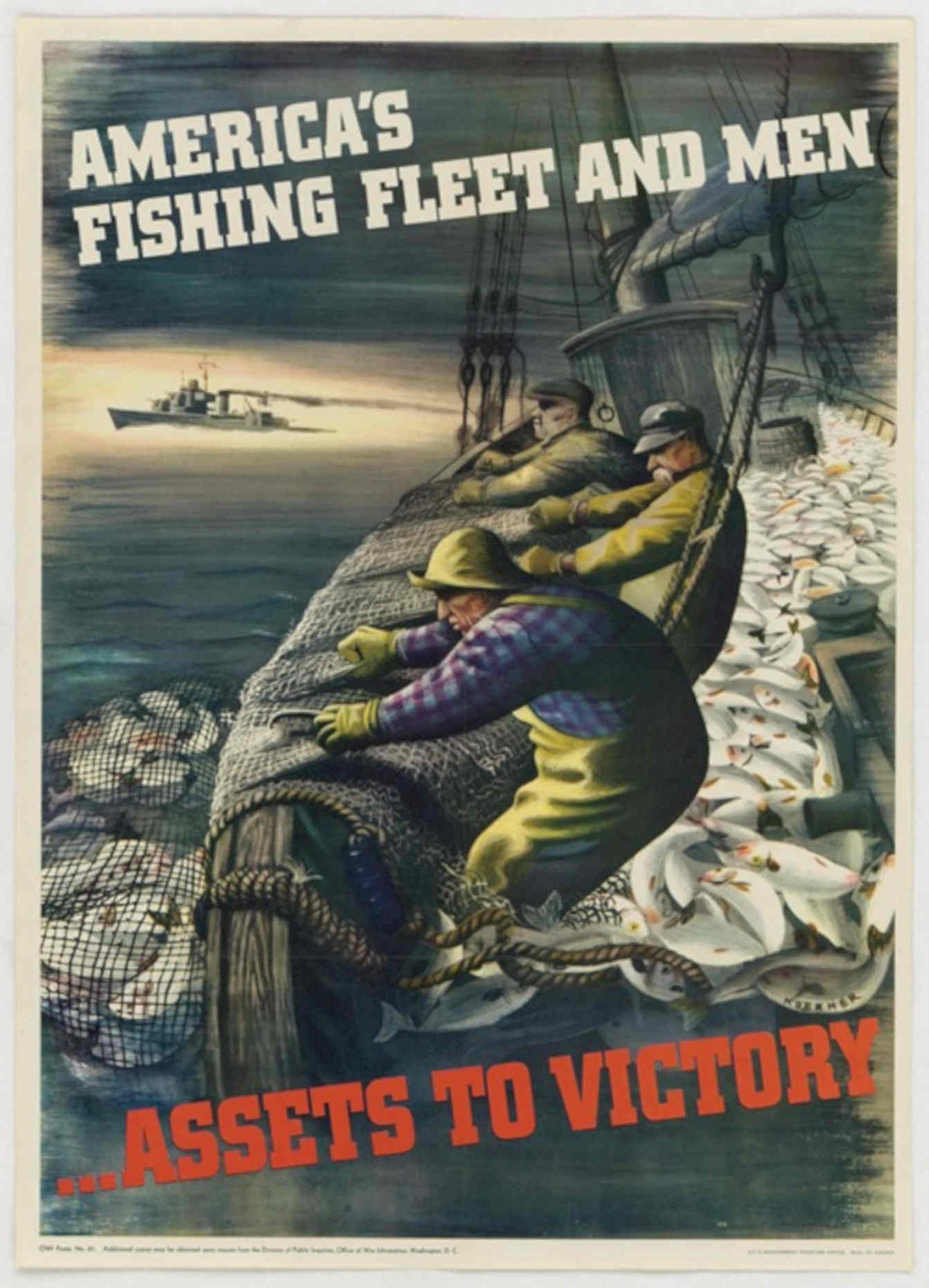 Wwi Fishing Fleet American World War II Advert Poster