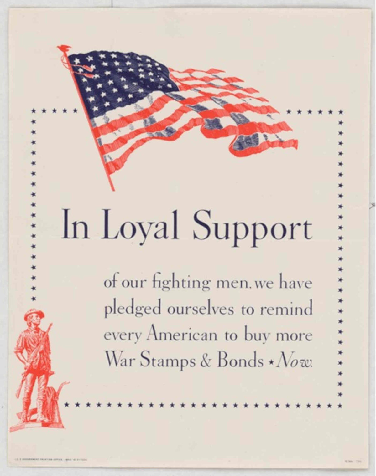Wwi Flag Soldier American World War II Advert Poster