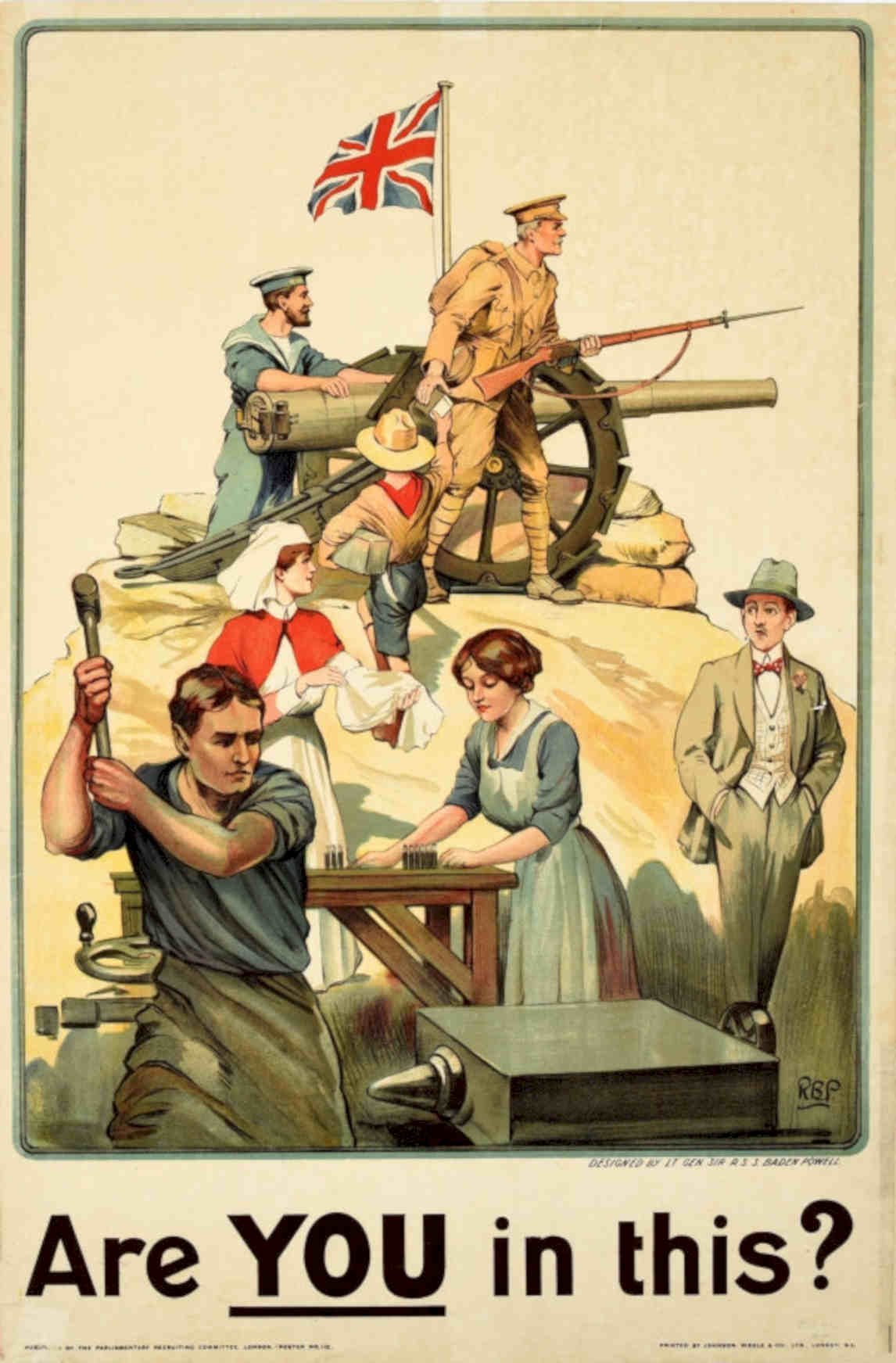 Wwi Recruitment Poster Vintage Retro Advert Poster A4 Photo Print