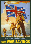 Wwi Soldiers Flag 1940s Vintage Retro Advert Poster