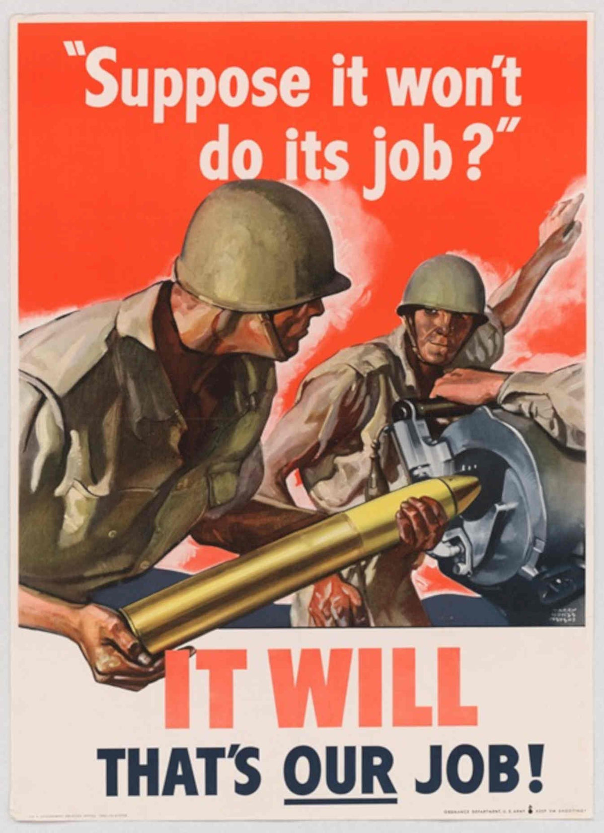 Wwii Artillery Soldiers American World War II Advert Poster