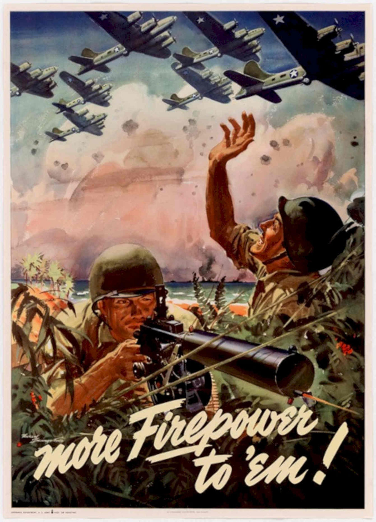 Wwii Firepower Marauders American World War II Advert Poster