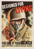 Wwii Gasmask American World War II Advert Poster