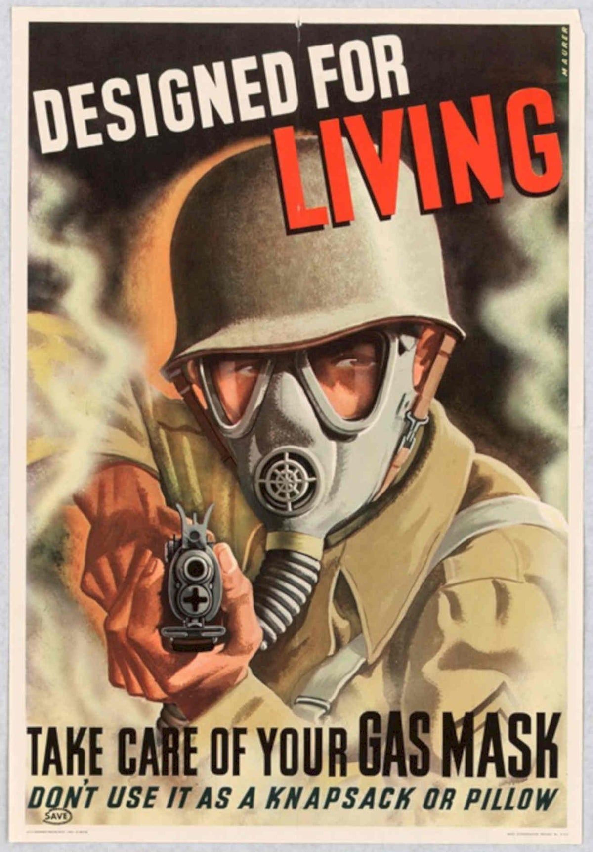 Wwii Gasmask American World War II Advert Poster