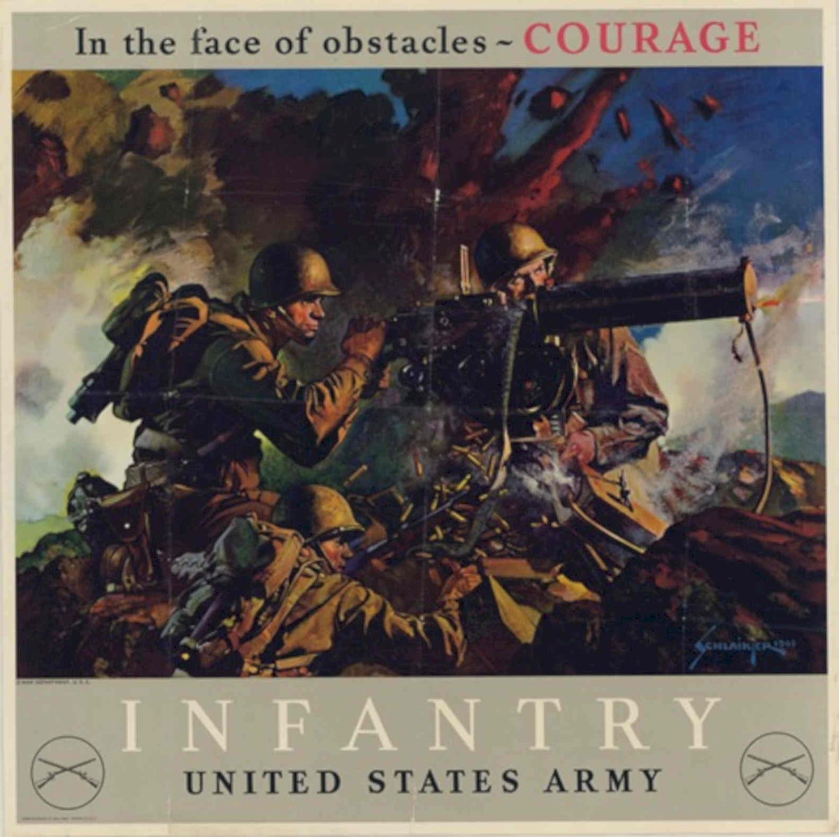 Wwii Infantry Usa American World War II Advert Poster