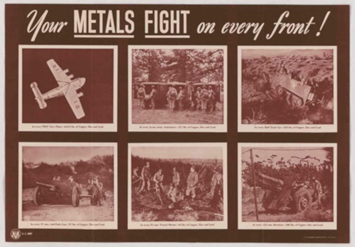 Wwii Metals Fight American World War II Advert Poster