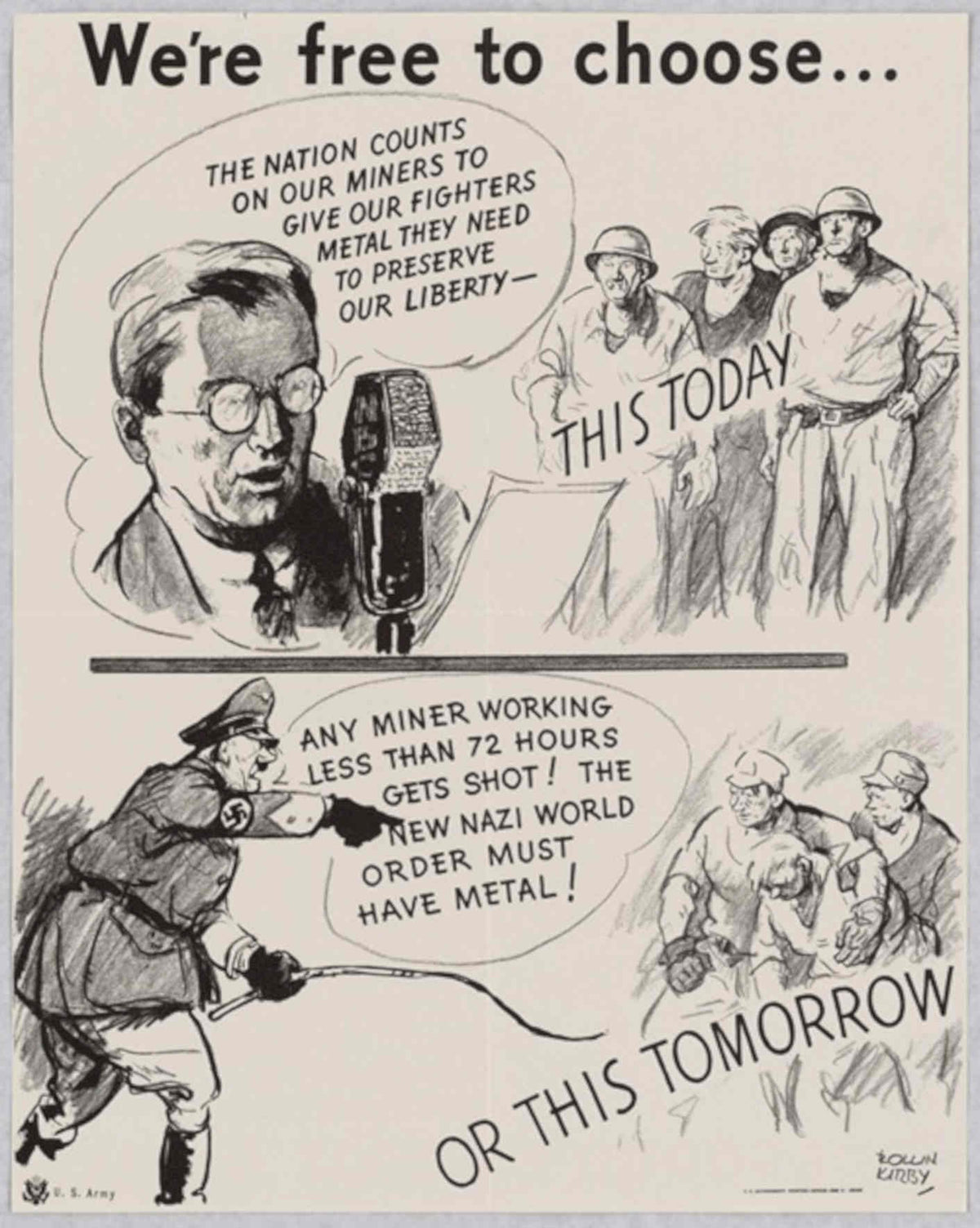 Wwii Miners Officer American World War II Advert Poster