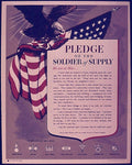 Wwii Pledge Eagle Vintage Retro Advert Poster A4 Photo Print