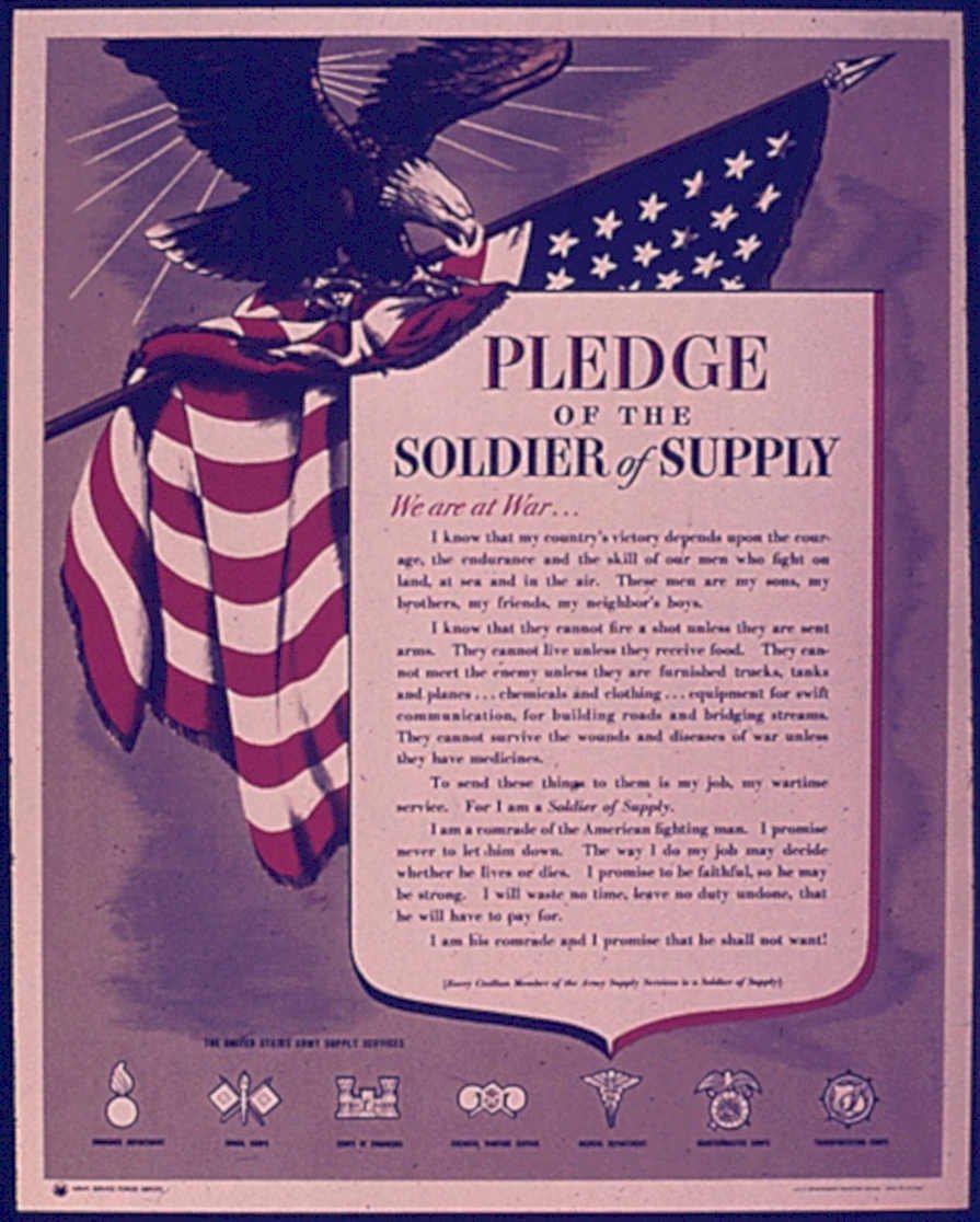 Wwii Pledge Eagle Vintage Retro Advert Poster A4 Photo Print