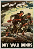 Wwii Soldiers Attack 1 American World War II Advert Poster