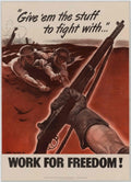 Wwii Soldiers Freedom American World War II Advert Poster