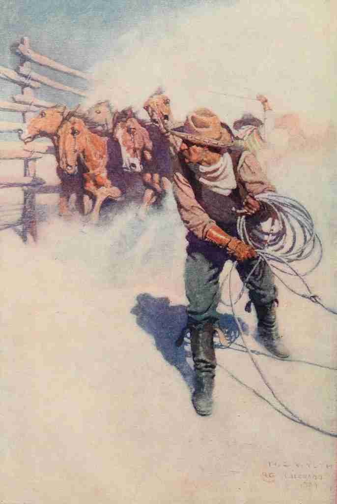 Wyeth Newell 39 1906 A day with the round up A4 Photo Print