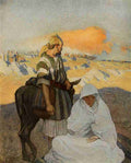 Wyeth Newell 52 1912 Mary & Joseph on journey A4 Photo Print