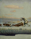 Wyeth Newell 59 1916 The winter mail A4 Photo Print