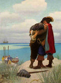 Wyeth Newell Robinson Crusoe 1920 I held fast by him A4 Photo Print