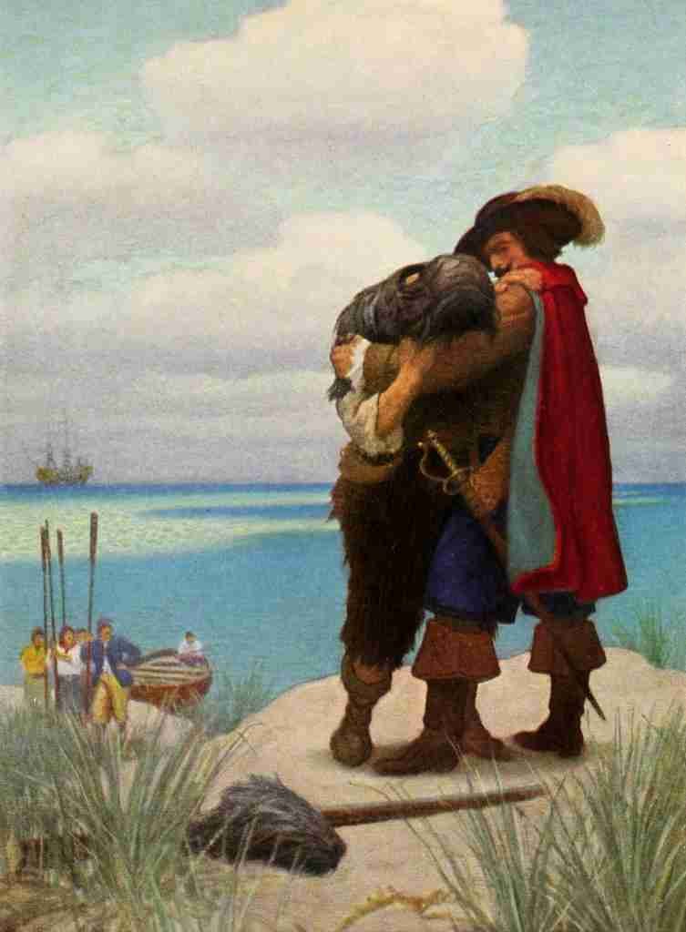 Wyeth Newell Robinson Crusoe 1920 I held fast by him A4 Photo Print