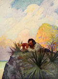 Wyeth Newell Robinson Crusoe 1920 Looking out A4 Photo Print