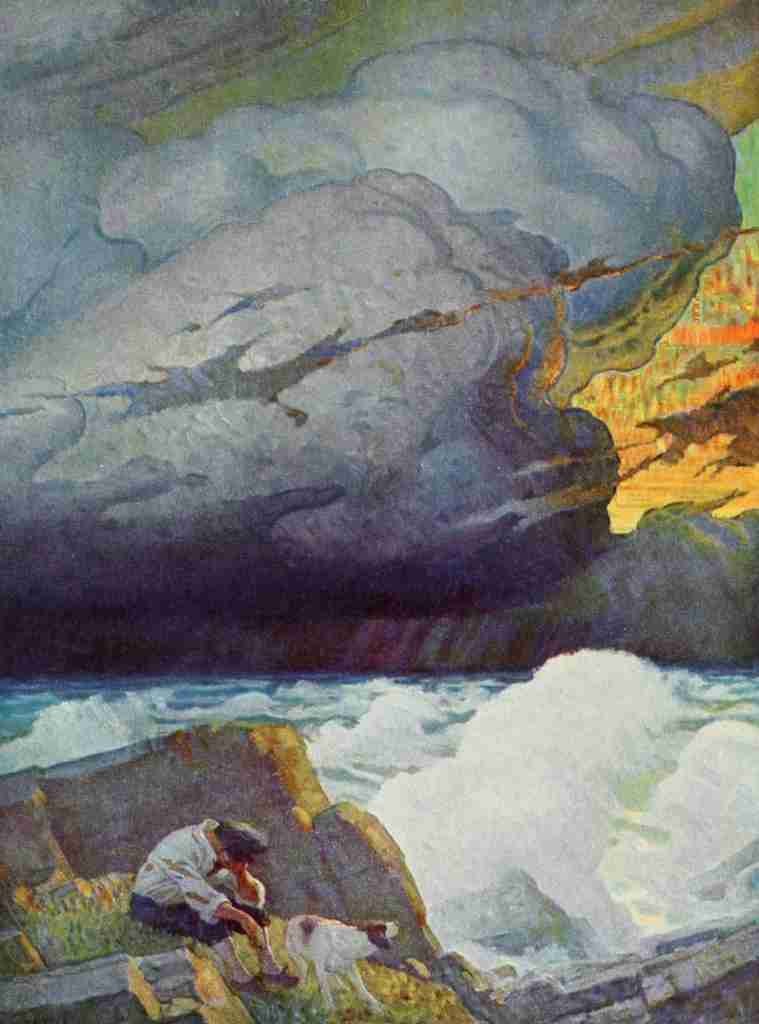 Wyeth Newell Robinson Crusoe 1920 Terrified and dejected A4 Photo Print