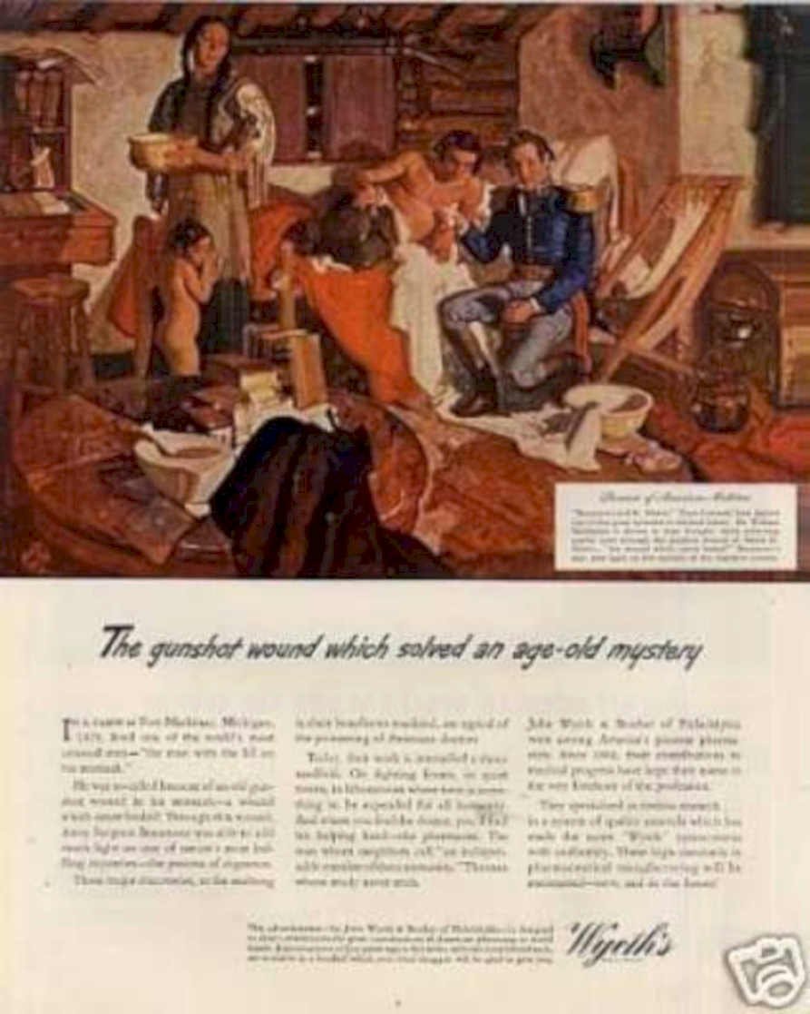 Wyeth Wound Mystery Vintage Retro Advert Ads A4 Photo Print