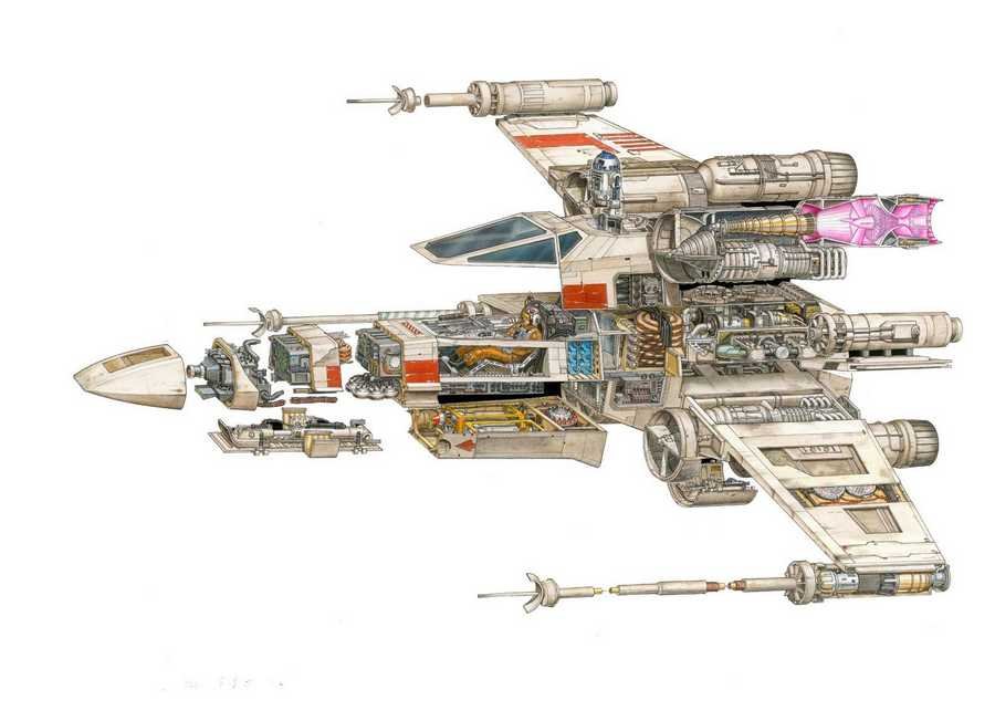 X Wing cutaway A4 Photo Print