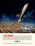 X15 Rocket Launch 1950s Vintage Retro Advert Poster