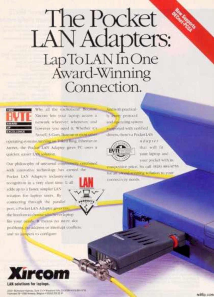 Xircom Pocketlan Ad Vintage Retro Advert Ads A4 Photo Print