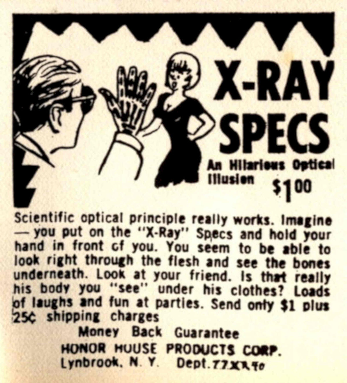 Xray Specs Demo 1950s Vintage Retro Advert Poster
