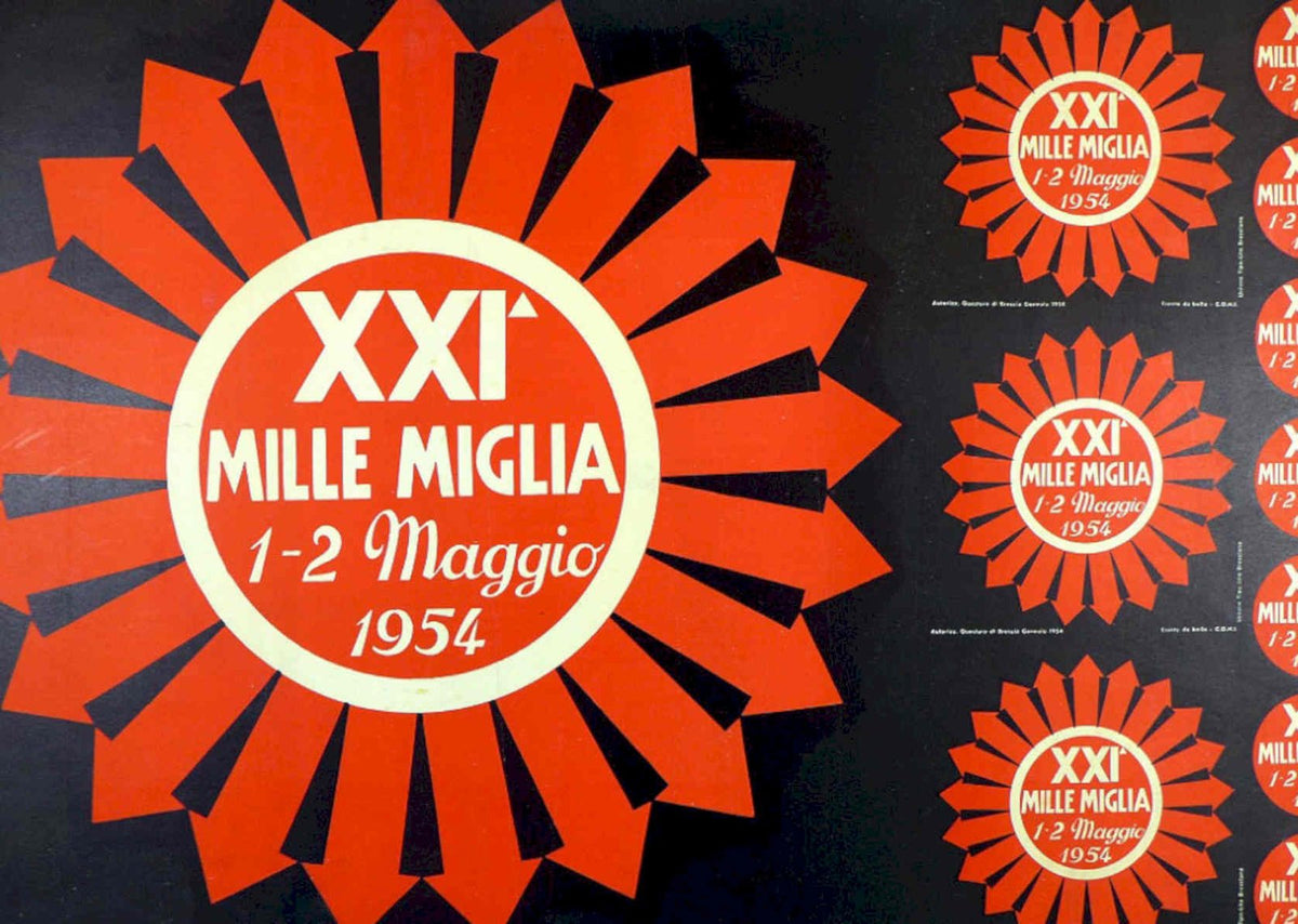 Xxi Mille Miglia Vintage Retro Advert Poster A4 Photo Print