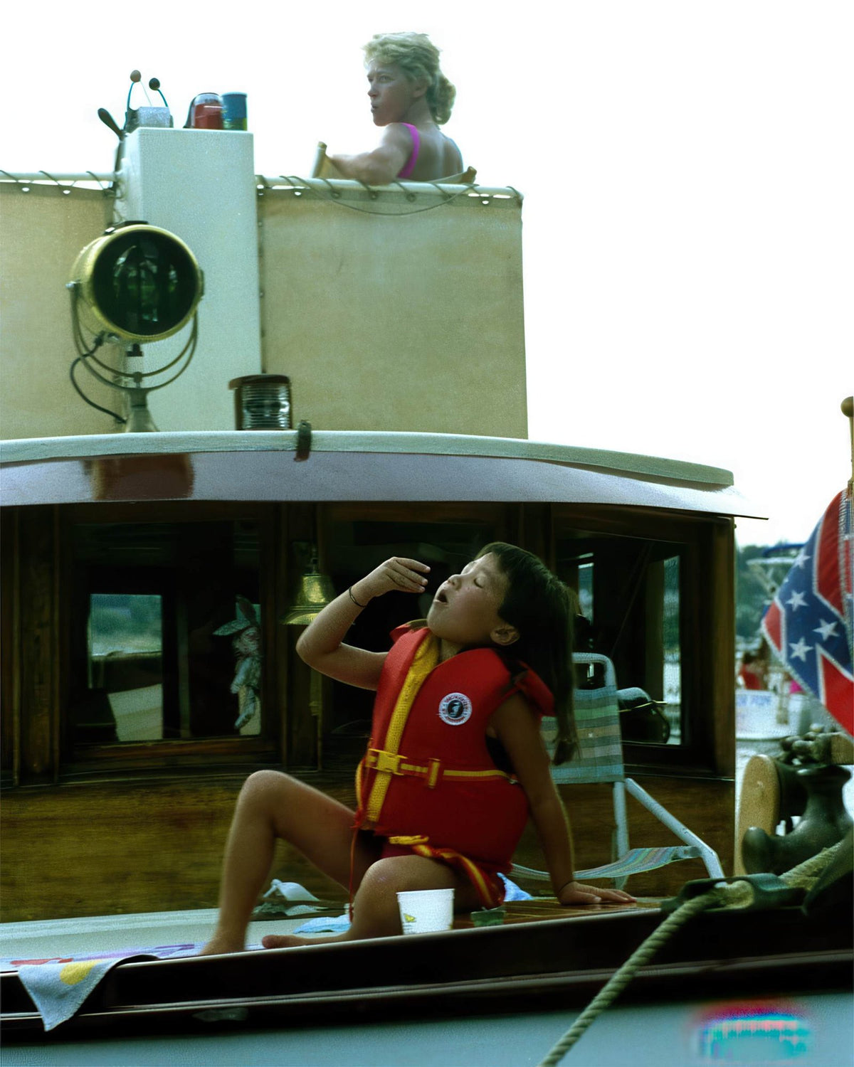 Yacht Girl Deck A4 Photo Print